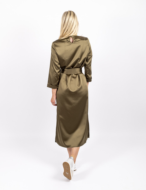Kaki lalotti lang kleed bij Fashion Team ZAIA LONG JURK Gratis levering