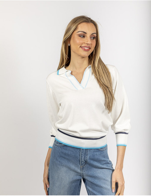 Senso lange mouw pull ecru