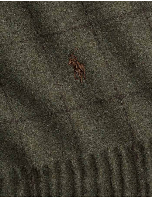 Reversible Windowpane Wool-Blend Scarf