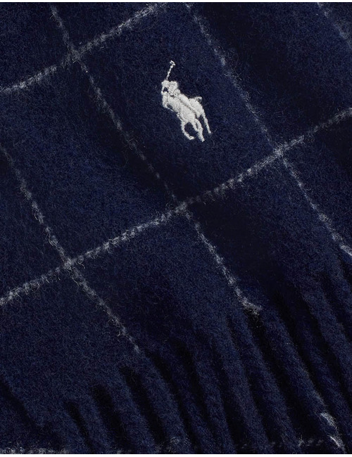 Reversible Windowpane Wool-Blend Scarf