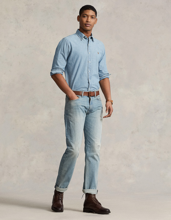 Custom fit chambray hemd