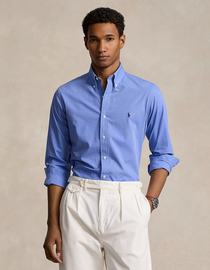 Custom fit stretch poplin Hemd