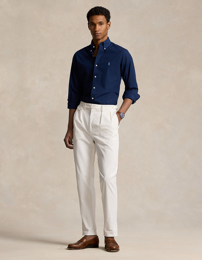 Custom fit stretch poplin Hemd