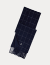 Reversible Windowpane Wool-Blend Scarf