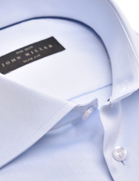 Lichtblauw strijkvrij slim fit overhemd