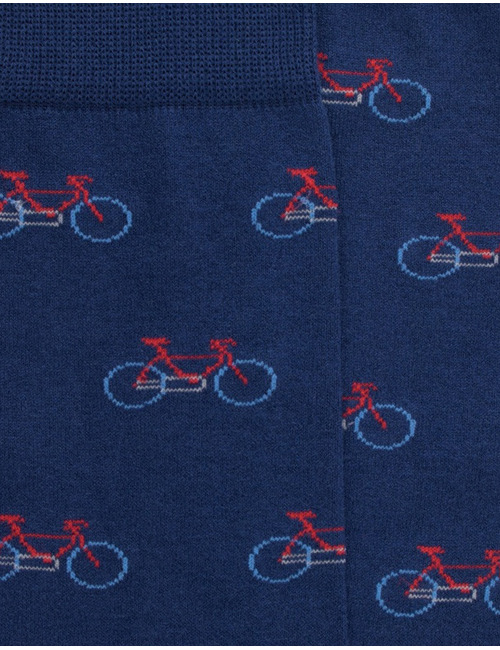 Heren Sokken van Katoen met Fietsmotief - Bleu Voilier & Bleu Drapeau