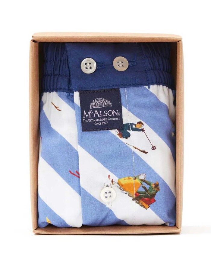 Men Boxershort Down the slopes blue