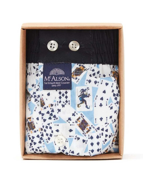 Men Boxershort Playing cards light bleu