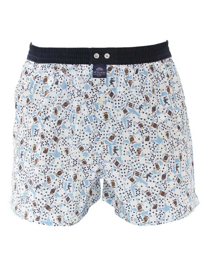 Men Boxershort Playing cards light bleu