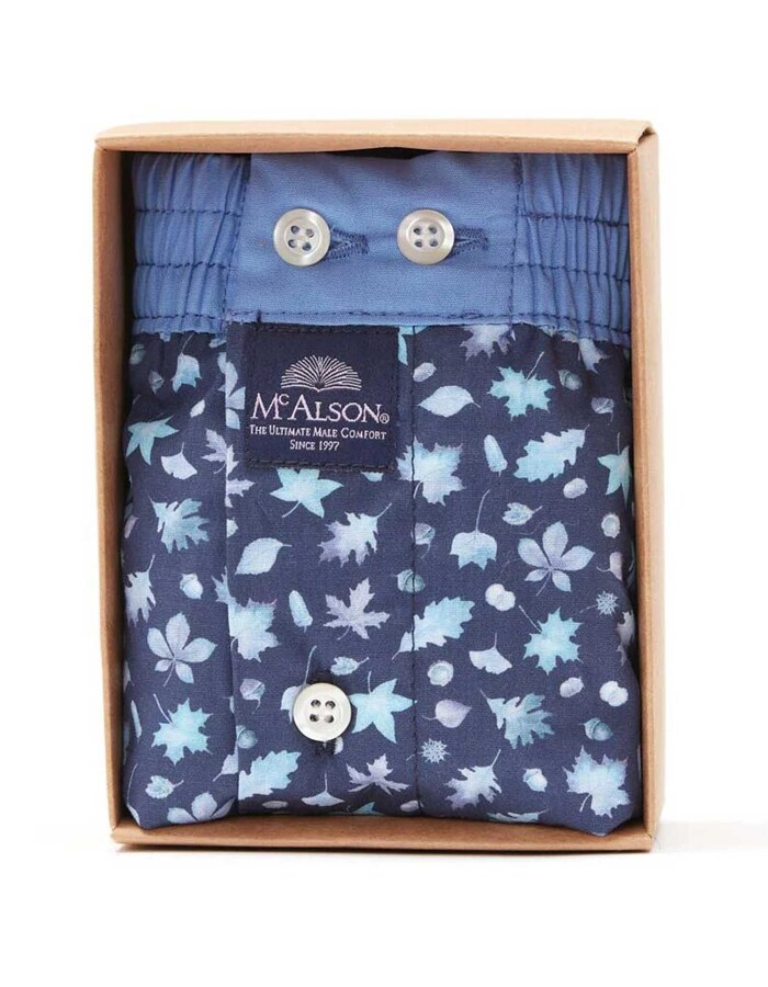 Men Boxershort Leaves navy