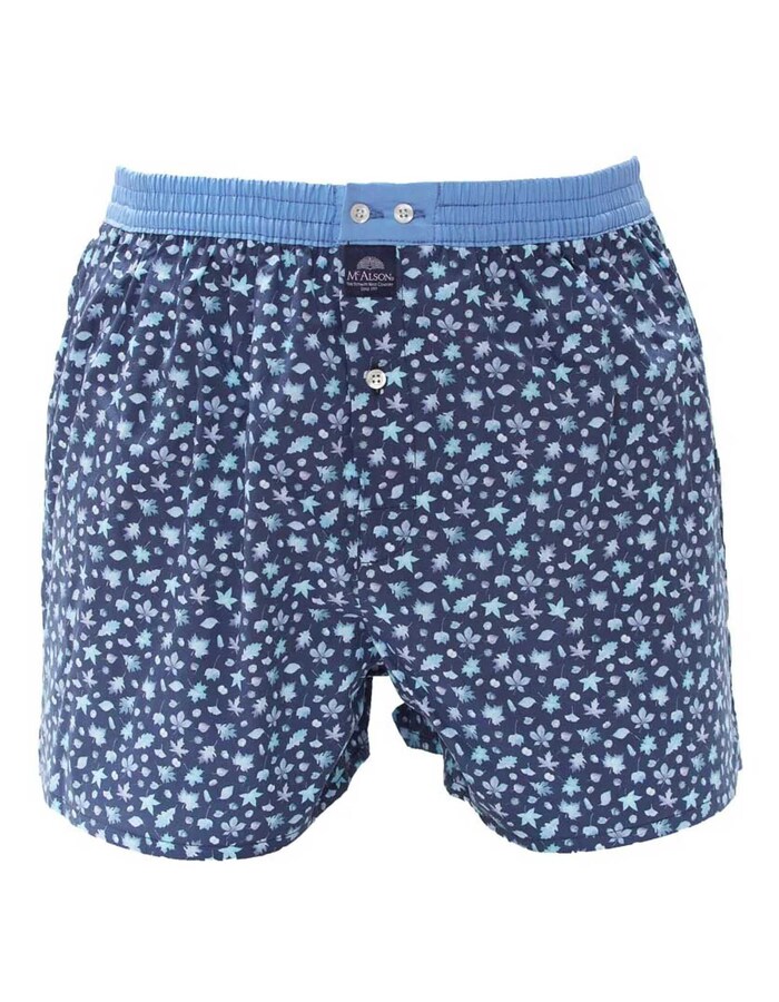 Men Boxershort Leaves navy