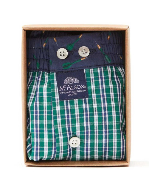 Men Boxershort Checkered Green