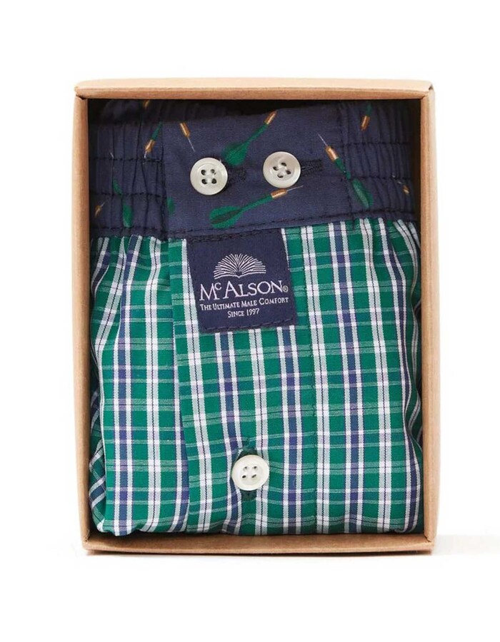 Men Boxershort Checkered Green