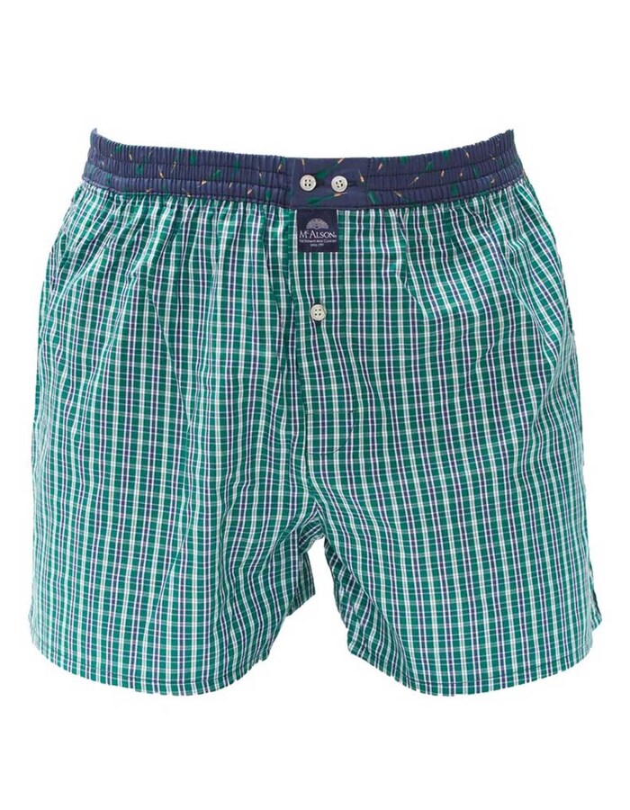 Men Boxershort Checkered Green