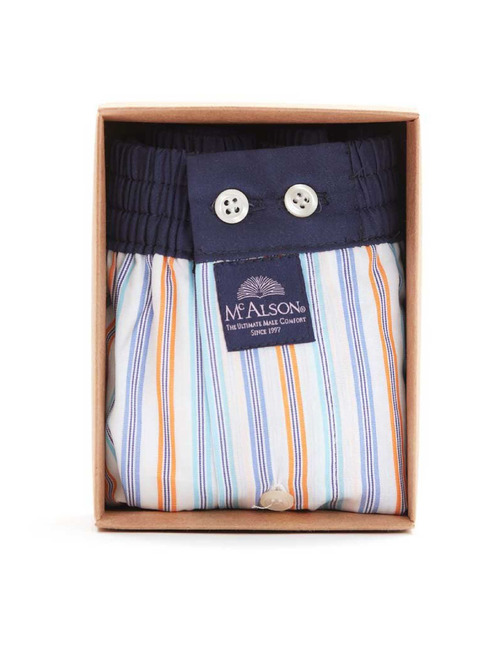 Men Boxershort Gestreept meerkleurig oranje