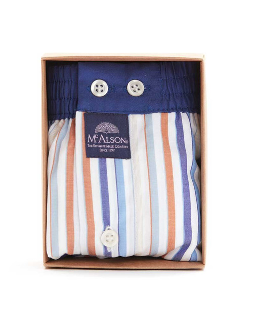 Men Boxershort Gestreept meerkleurig navy