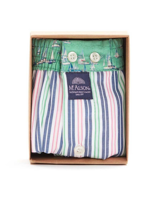 Men Boxershort Gestreept meerkleurig roze
