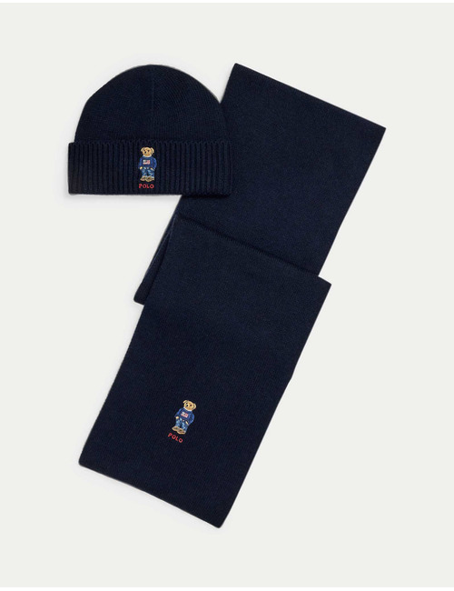 POLO BEAR BEANIE & SCARF GIFT SET