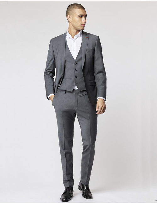 Slim Fit Kostuumvest 5038 - Virgin Wool - Grey