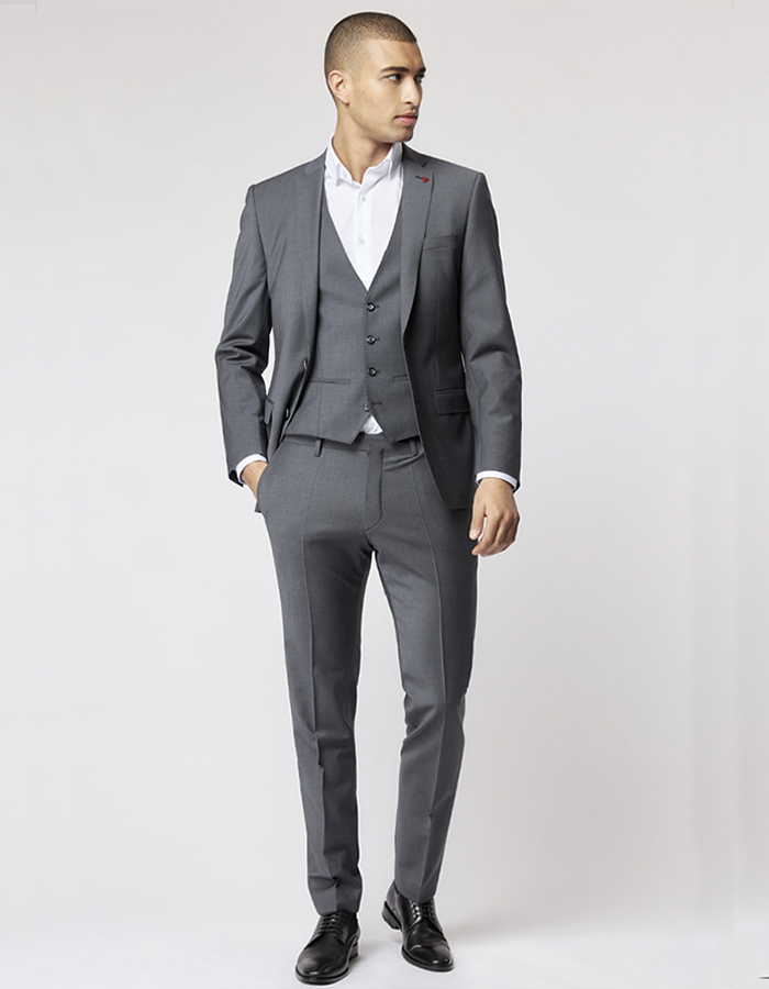 Slim Fit Kostuumvest 5038 - Virgin Wool - Grey