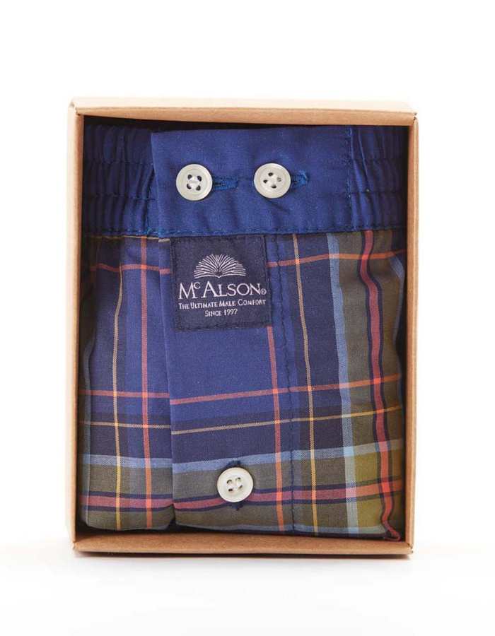 Men Boxershort Gingham deep blue
