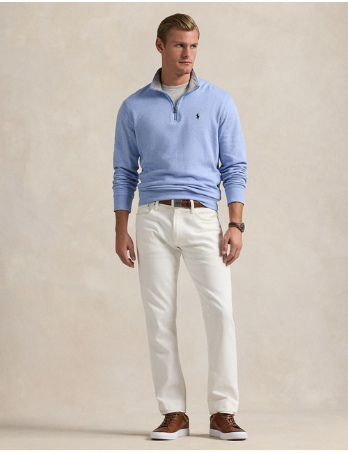 Luxe jersey quarter-zip trui