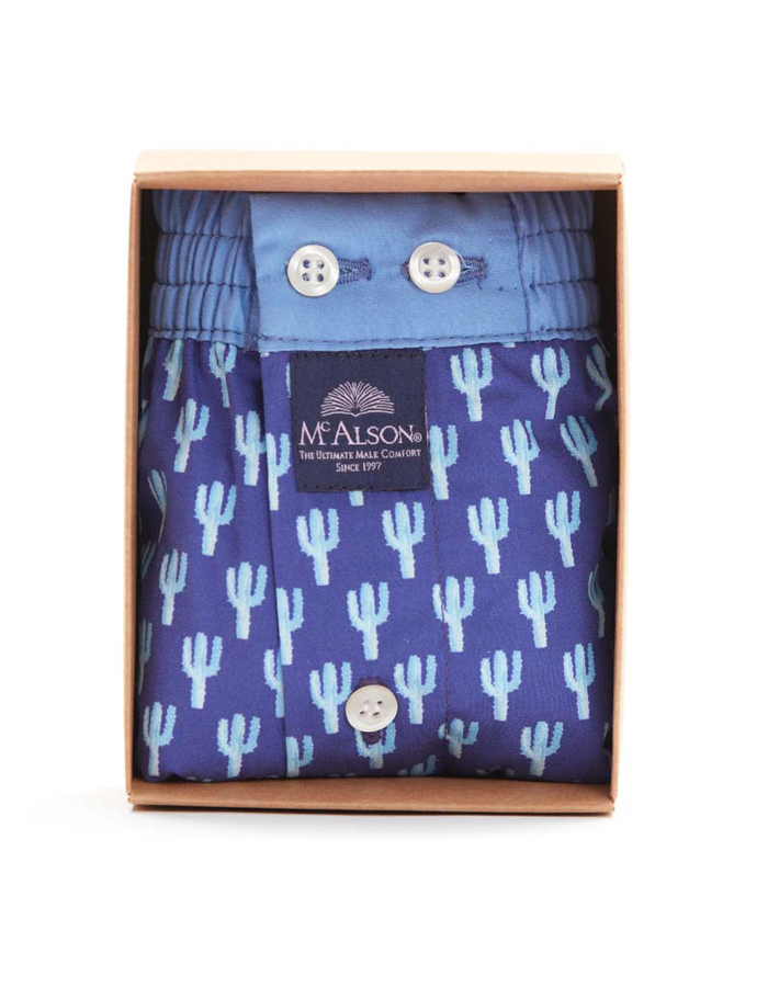 Men Boxershort Cactussen blauw