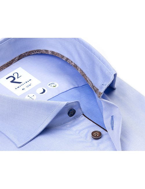 R2 modern fit hemd blauw