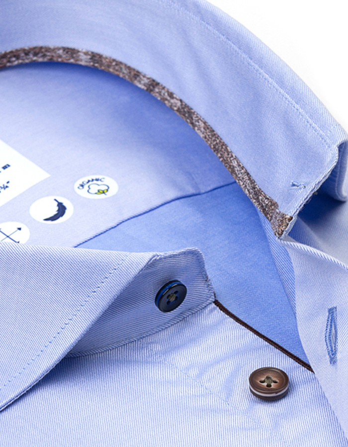 R2 modern fit hemd blauw
