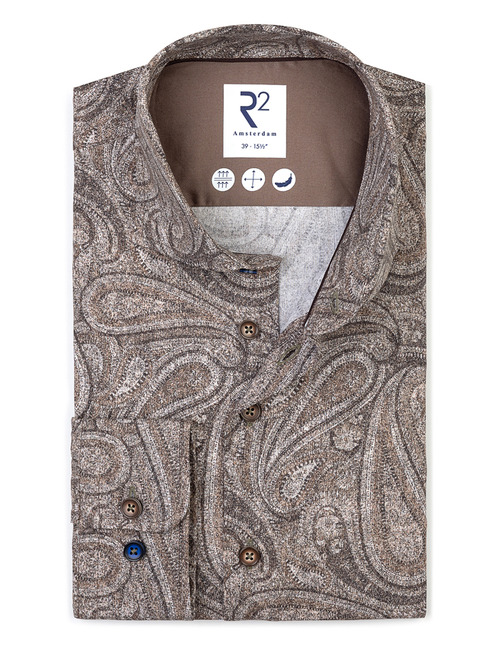 R2 modern fit hemd beige