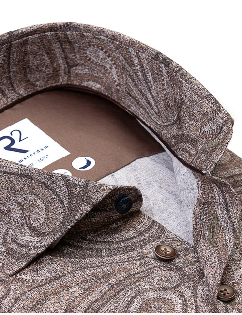 R2 modern fit hemd beige