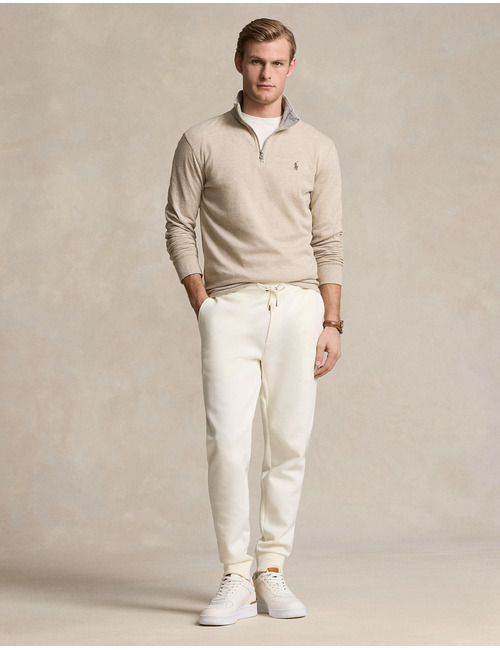 Luxe jersey quarter-zip pullover