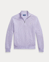 Mesh-gebreide katoenen quarter-zip trui