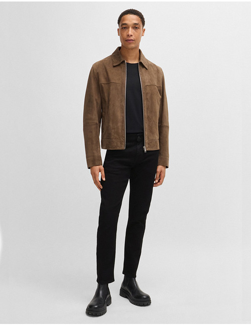 Delaware slim-fit jeans van diepzwart Italiaans denim