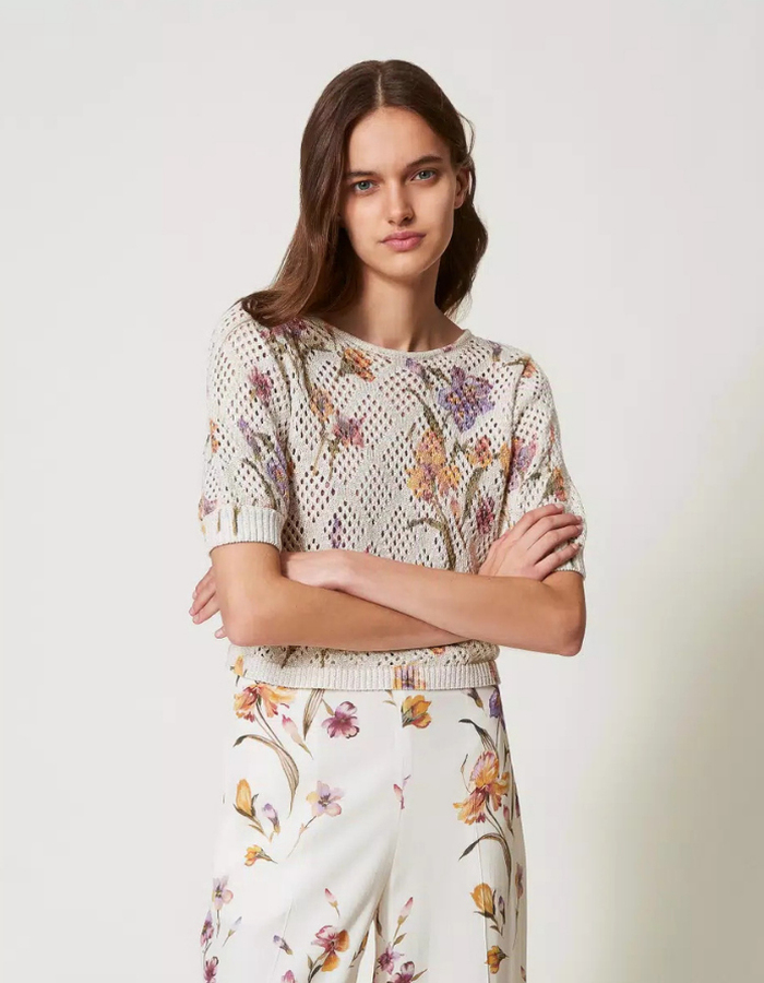 Twinset korte mouw pull goud