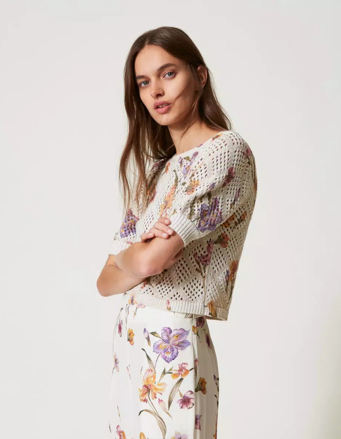 Twinset korte mouw pull goud