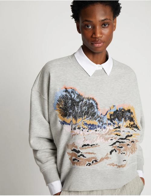 Munthe lange mouw sweater grijs