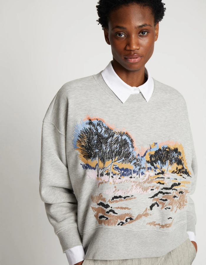 Munthe lange mouw sweater grijs