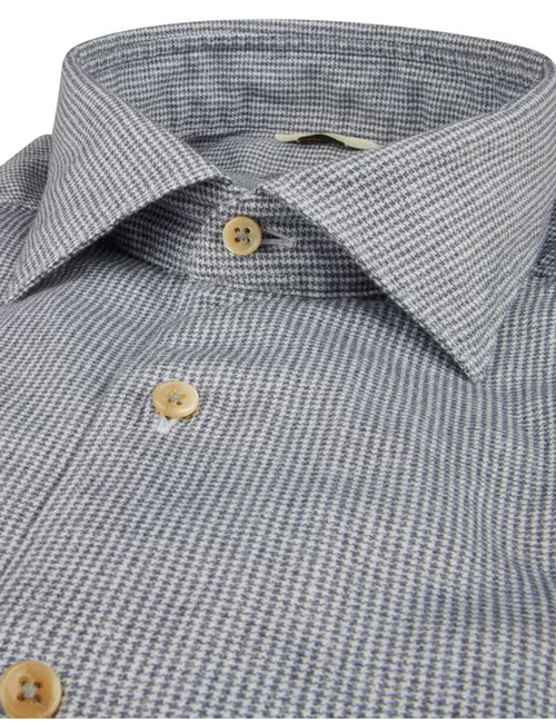 Slimline Grijs pied-de-poule Oxford Hemd
