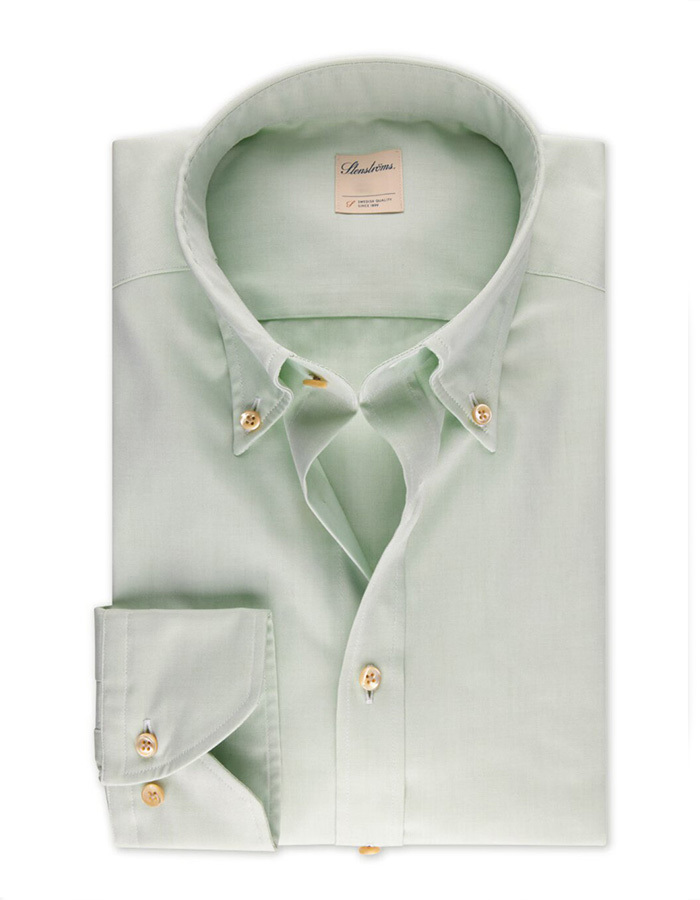 Slimline Casual lichtgroen Oxford overhemd