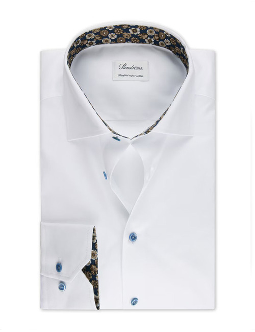 Fitted Body Wit contrast twill overhemd
