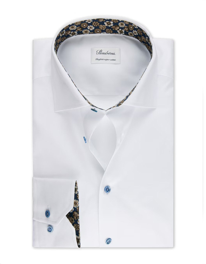 Fitted Body Wit contrast twill overhemd
