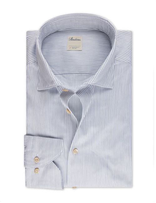 Slimline Grijs gestreept twill overhemd
