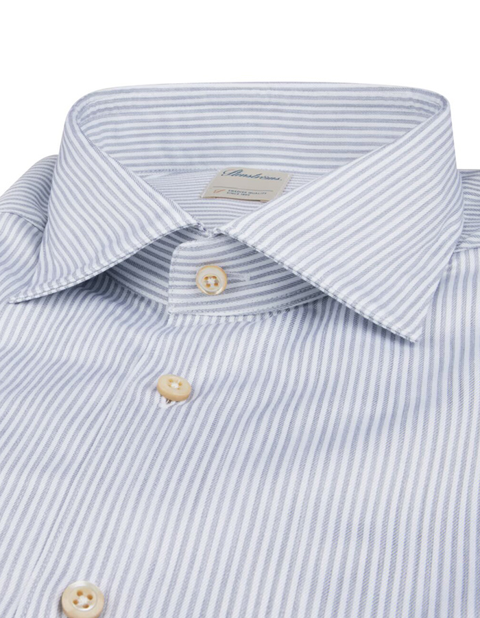 Slimline Grijs gestreept twill overhemd