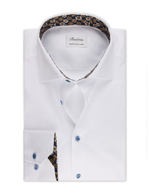 Slimline Twill hemd van tweevoudig katoen met cut away-kraag  