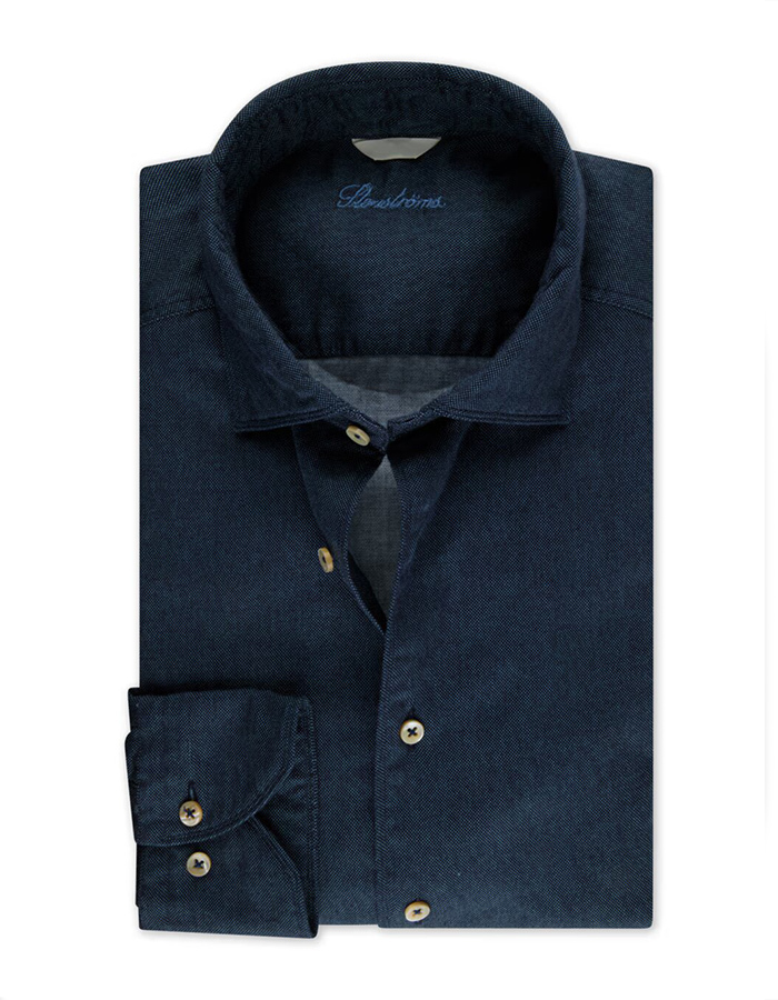 Slimline Navy Oxford overhemd
