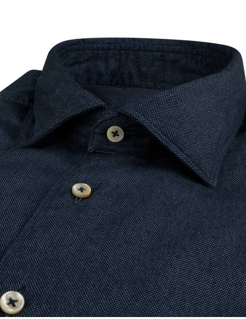 Slimline Navy Oxford overhemd