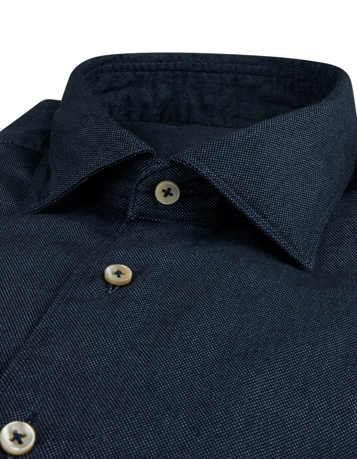 Slimline Navy Oxford overhemd