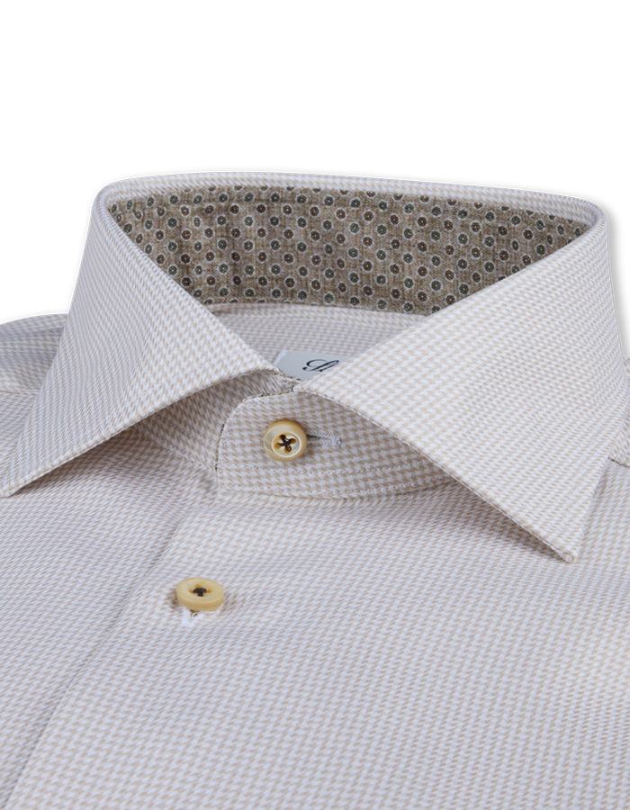 Slimline Geruit twill overhemd van tweevoudig katoen