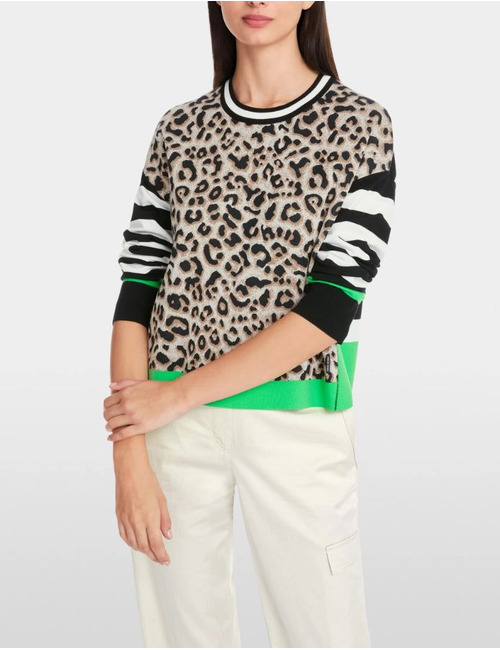Marccain lange mouw pull leopard